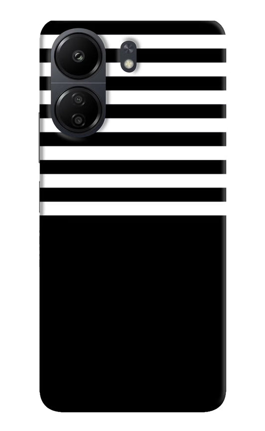 Black and White Print Poco C65 Hard Case Back Cover by Casekaro