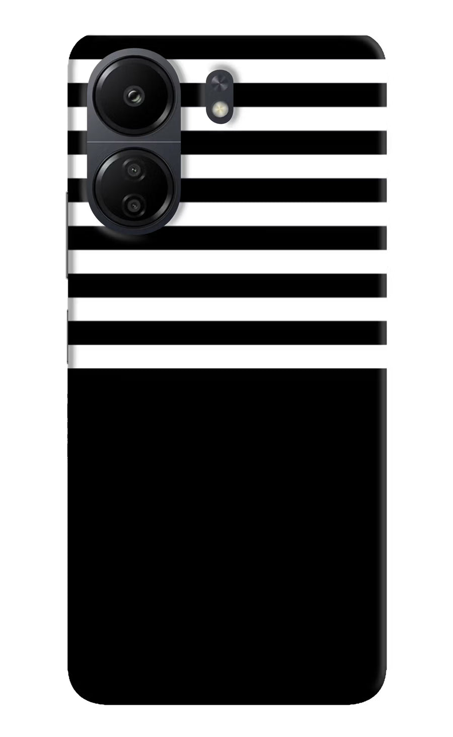 Black and White Print Poco C65 Back Cover, Hard case