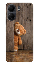 Teddy Wooden Poco C65 Hard Case Back Cover by Casekaro