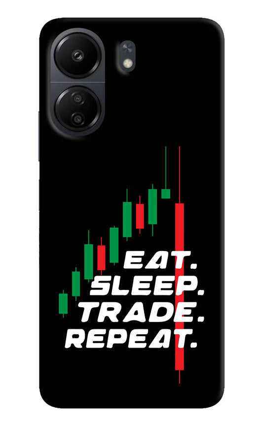 Eat Sleep Trade Repeat Poco C65 Hard Case Back Cover by Casekaro