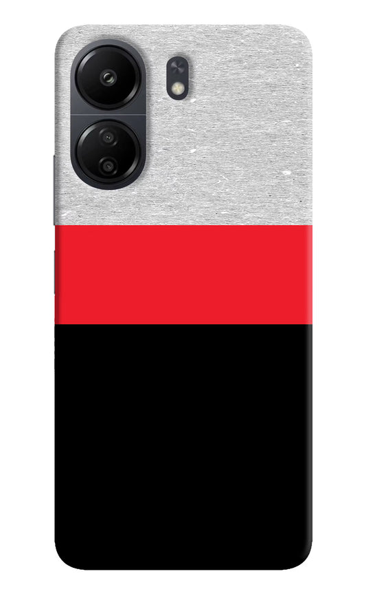 Tri Color Pattern Poco C65 Hard Case Back Cover by Casekaro