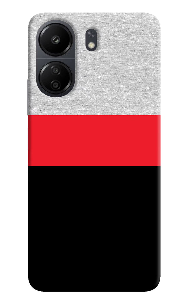 Tri Color Pattern Poco C65 Hard Case Back Cover by Casekaro