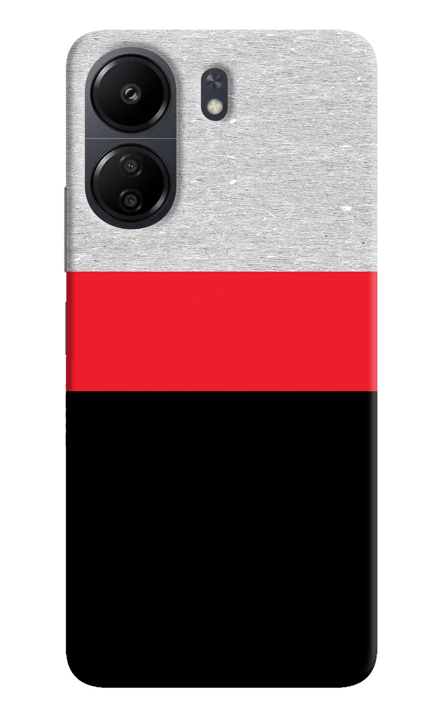 Tri Color Pattern Poco C65 Back Cover, Hard case