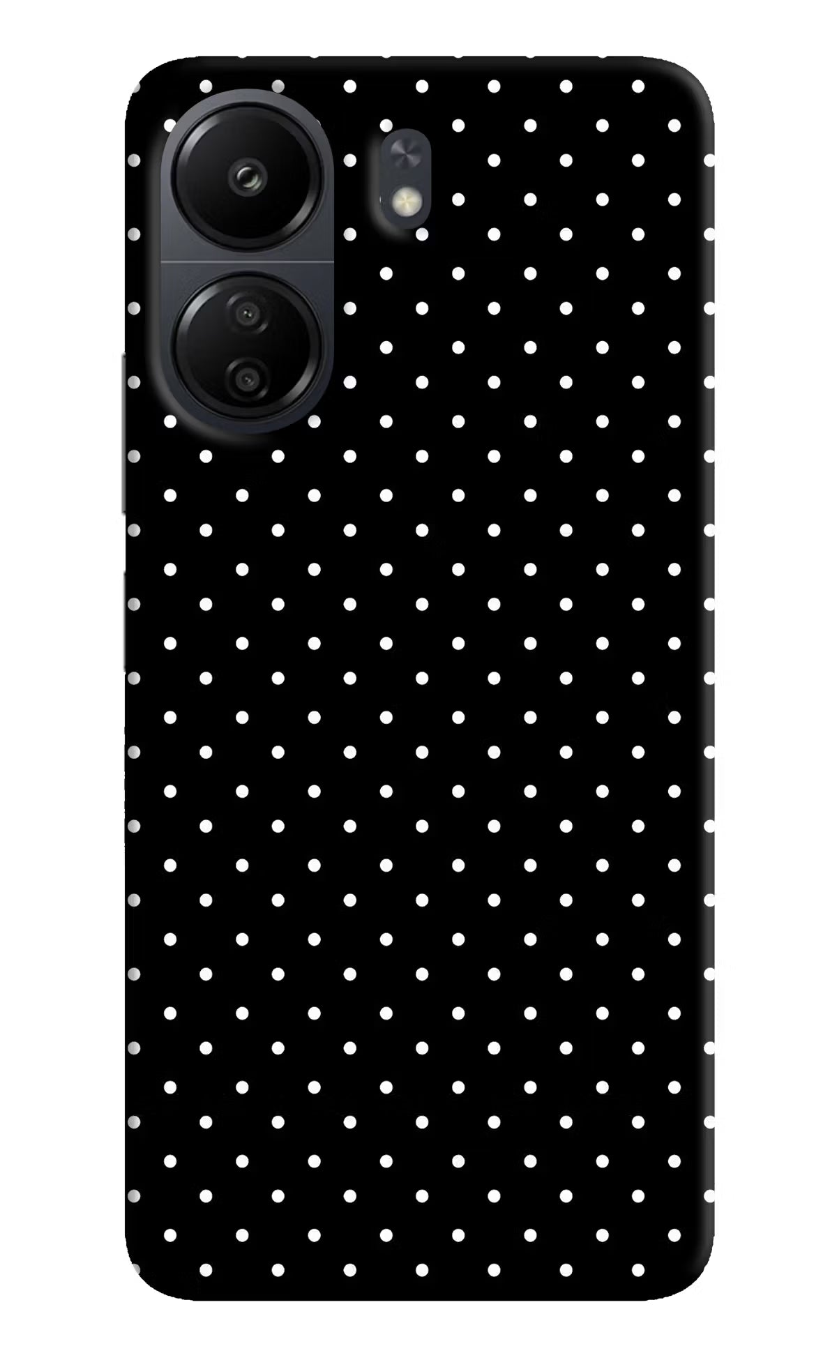 White Dots Poco C65 Hard Case Back Cover by Casekaro