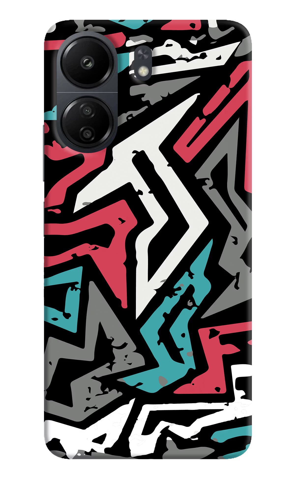 Geometric Graffiti Poco C65 Hard Case Back Cover by Casekaro