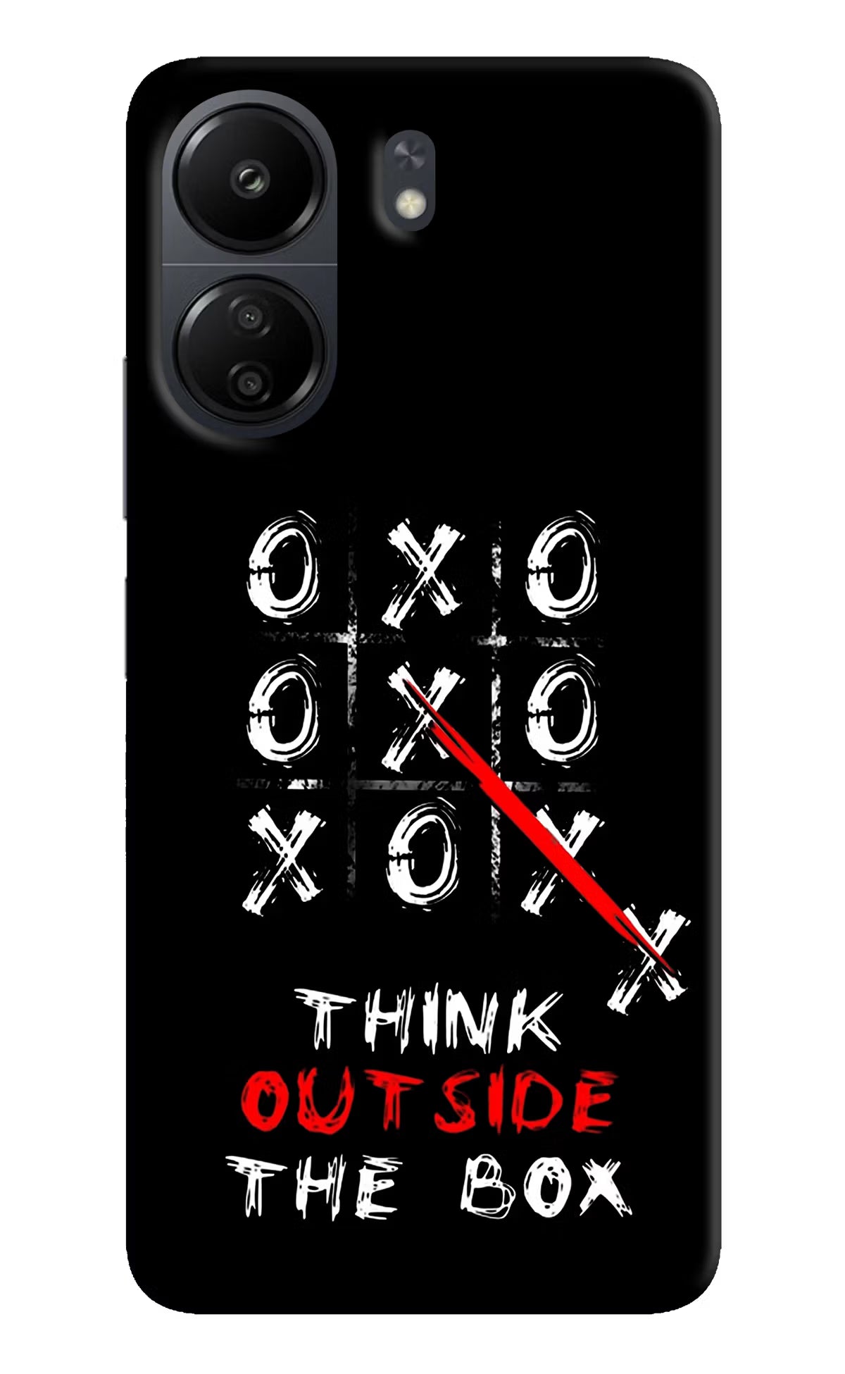 Think out of the BOX Poco C65 Hard Case Back Cover by Casekaro