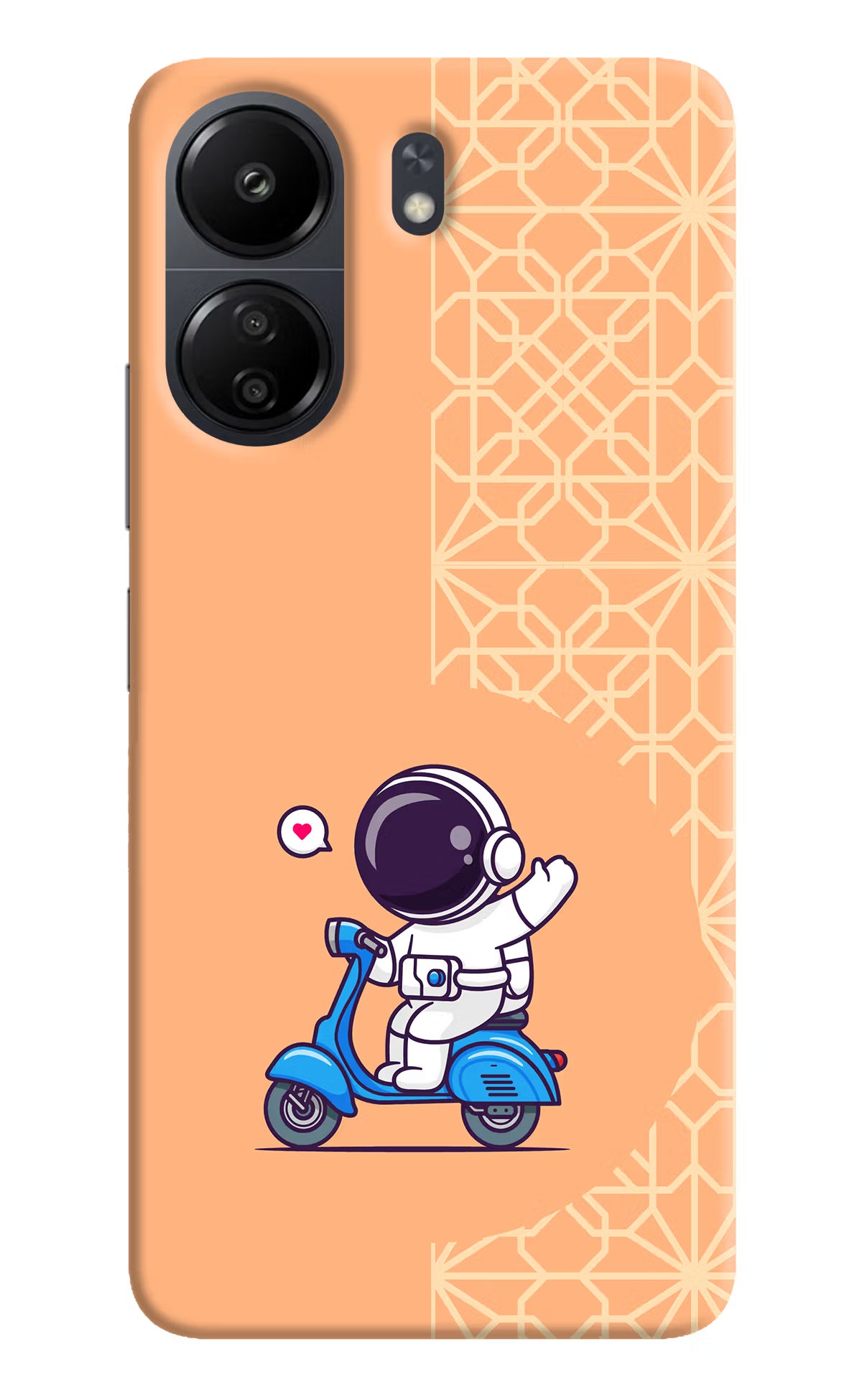 Cute Astronaut Riding Poco C65 Hard Case Back Cover by Casekaro