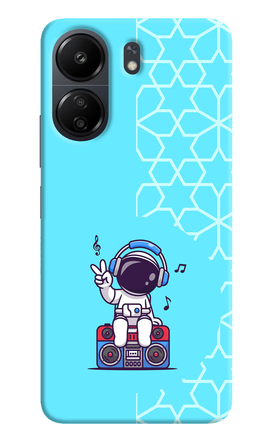 Cute Astronaut Chilling Poco C65 Back Cover, Hard case