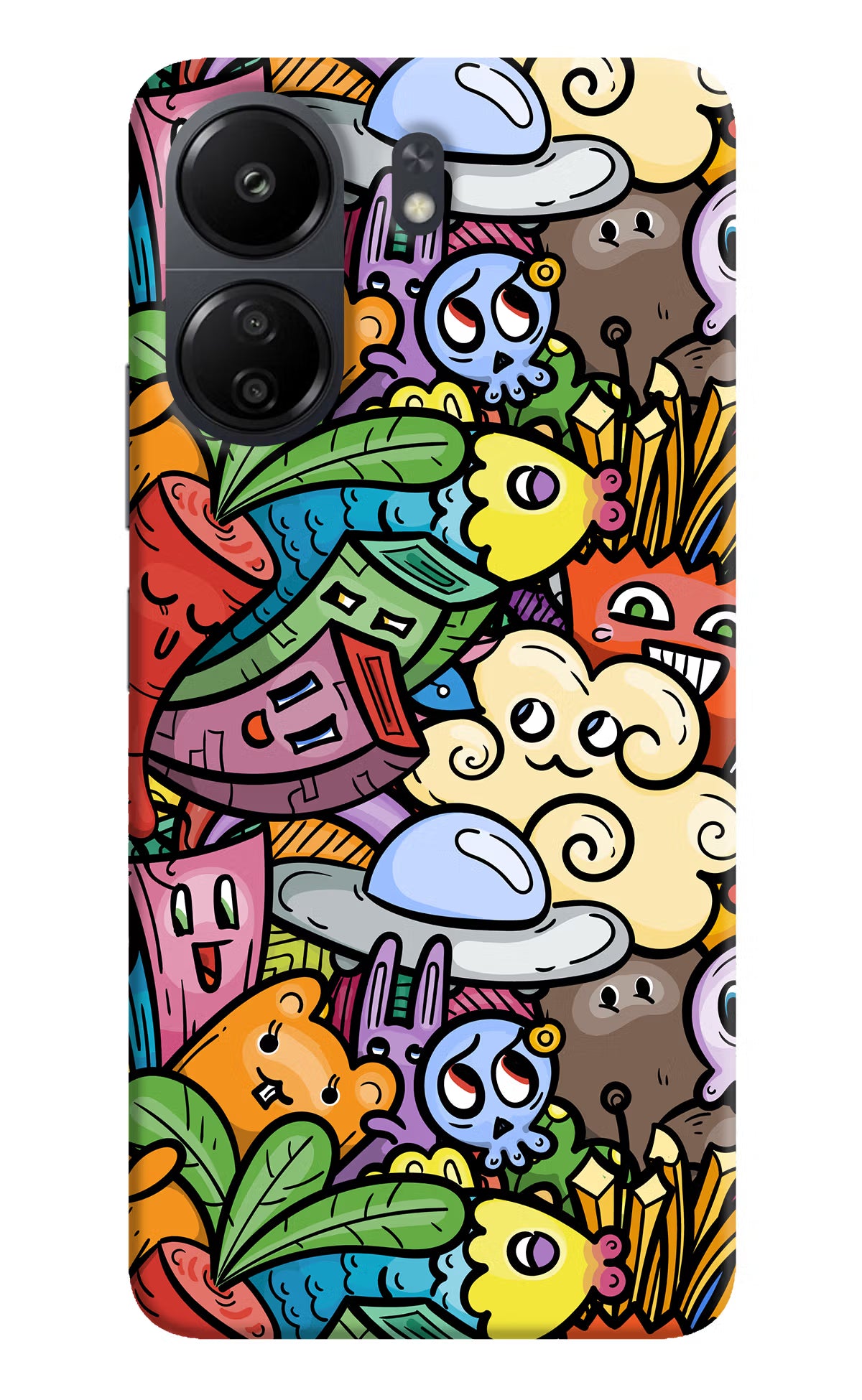 Veggie Doodle Poco C65 Hard Case Back Cover by Casekaro