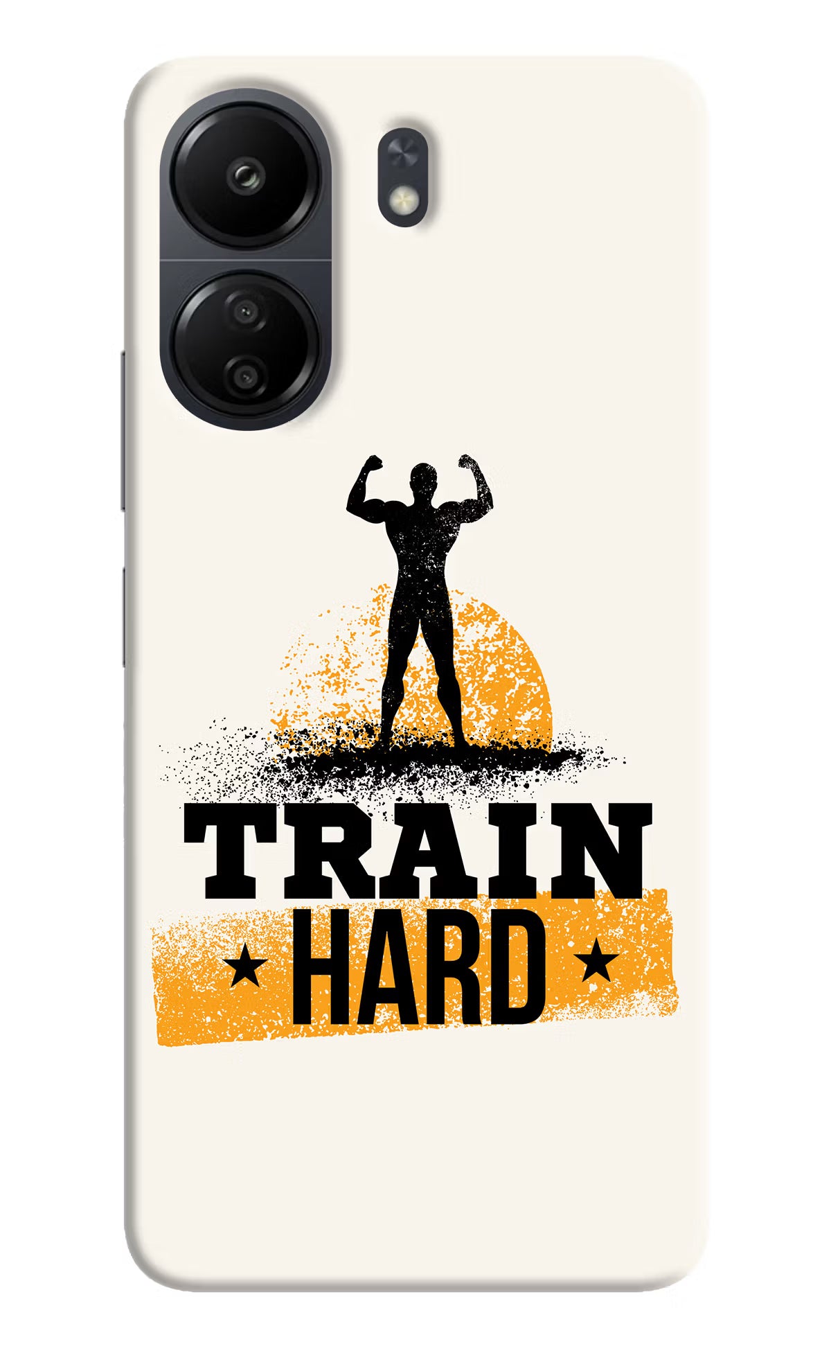 Train Hard Poco C65 Hard Case Back Cover by Casekaro