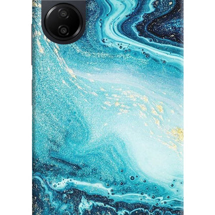 Blue Glitter Marble Poco C65 Hard Case Back Cover by Casekaro