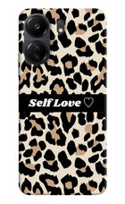 Leopard Print Self Love Poco C65 Hard Case Back Cover by Casekaro