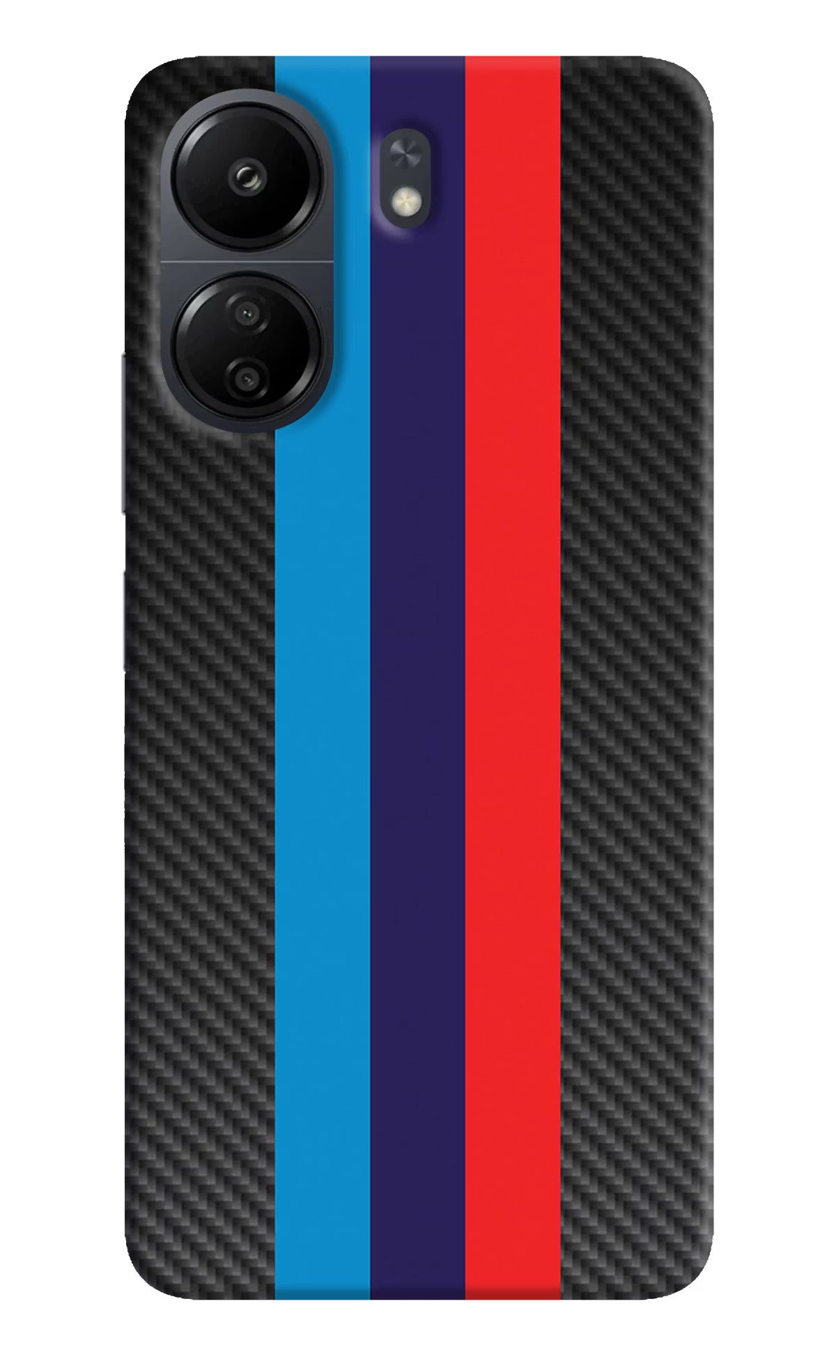 BMW Stripes Pattern Poco C65 Hard Case Back Cover by Casekaro