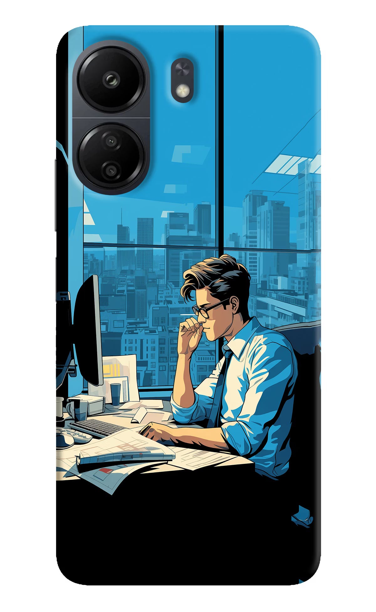 Focused Hustler (AI Generated) Poco C65 Hard Case Back Cover by Casekaro