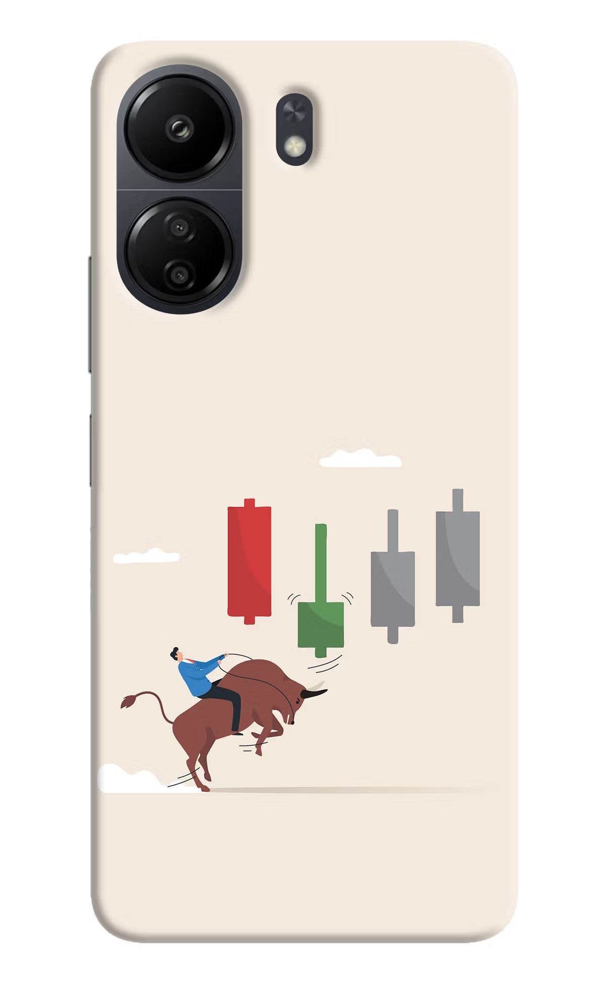 Bull Trading Momentum Poco C65 Hard Case Back Cover by Casekaro