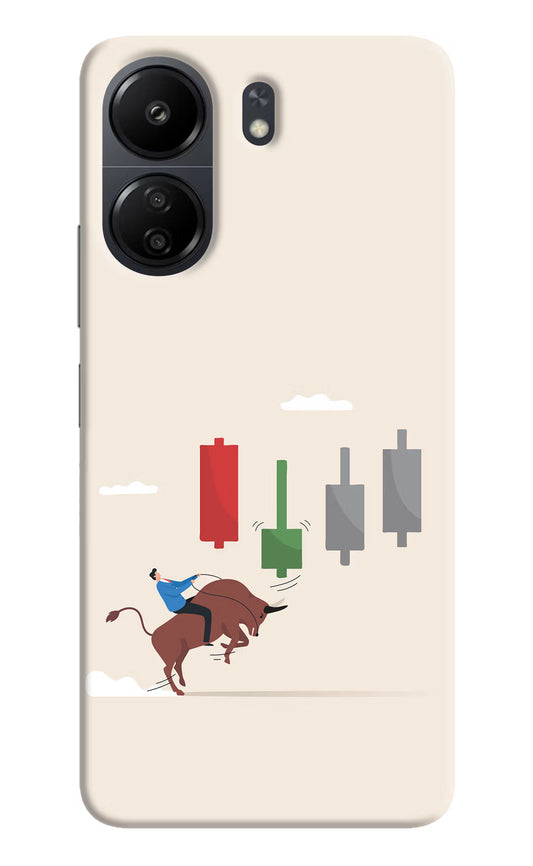 Bull Trading Momentum Poco C65 Hard Case Back Cover by Casekaro