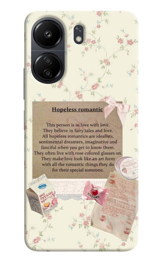 Hopeless Romantic Poco C65 Hard Case Back Cover by Casekaro