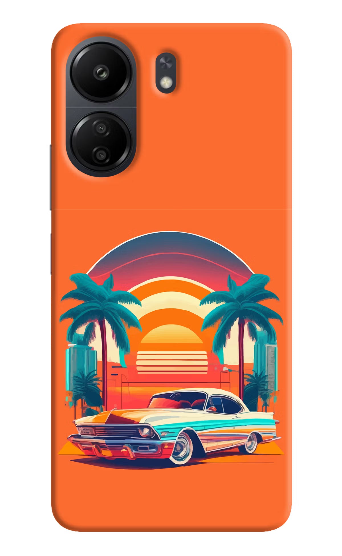 Palm Drive 80s Poco C65 Hard Case Back Cover by Casekaro