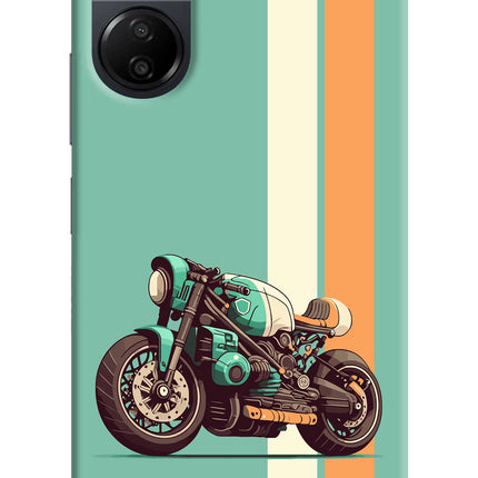 Striped Moto Drift Poco C65 Hard Case Back Cover by Casekaro