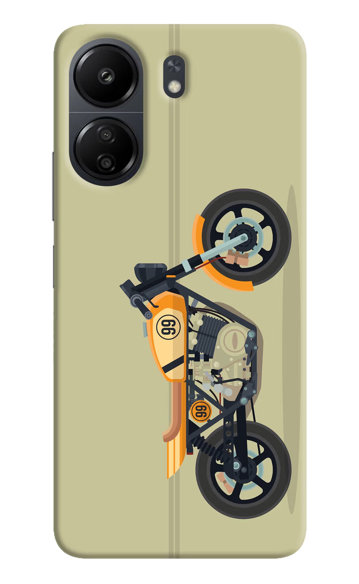 Vertical Speedster Poco C65 Hard Case Back Cover by Casekaro
