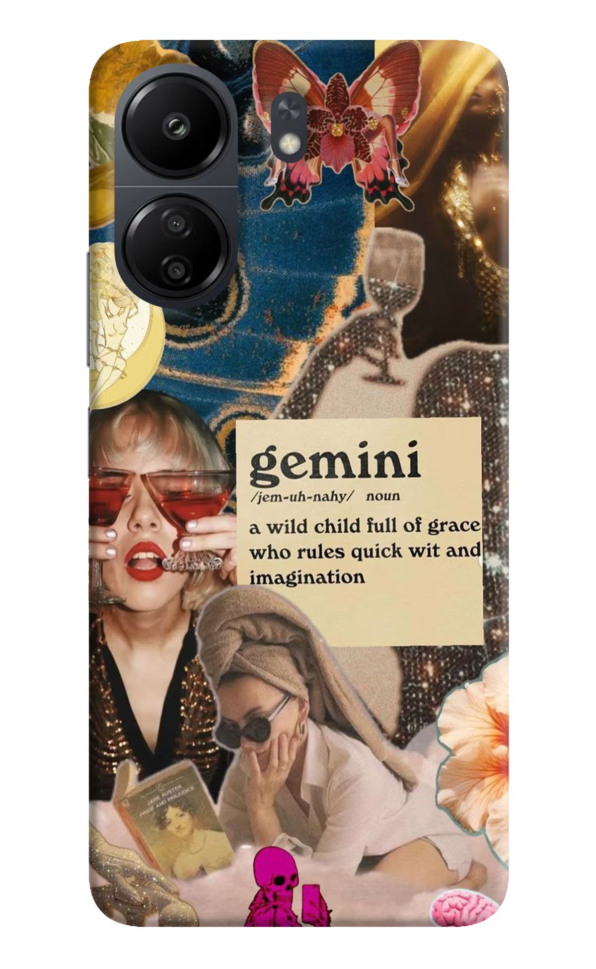 Gemini Zodiac Poco C65 Hard Case Back Cover by Casekaro