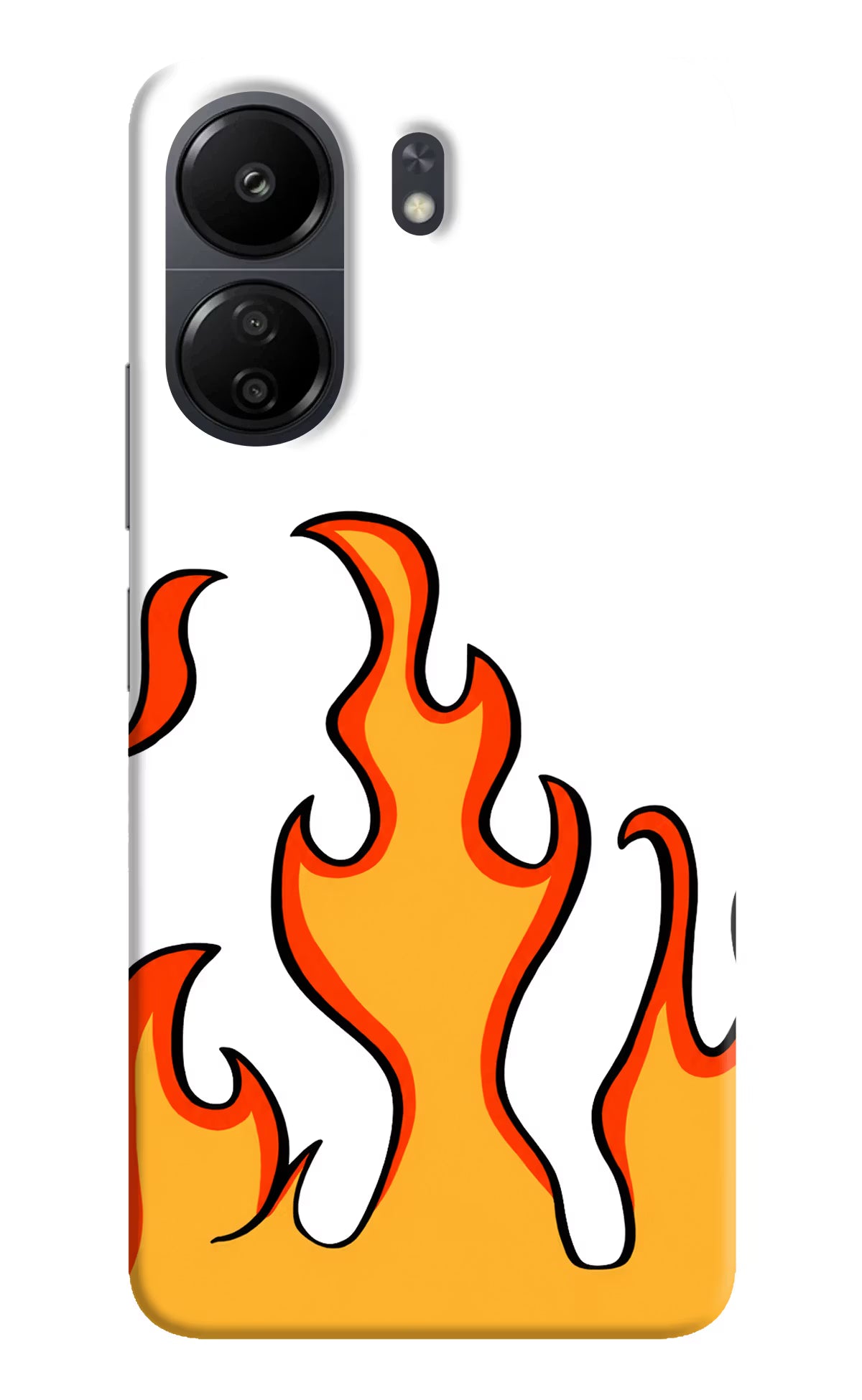 Fired Up – White Poco C65 Hard Case Back Cover by Casekaro