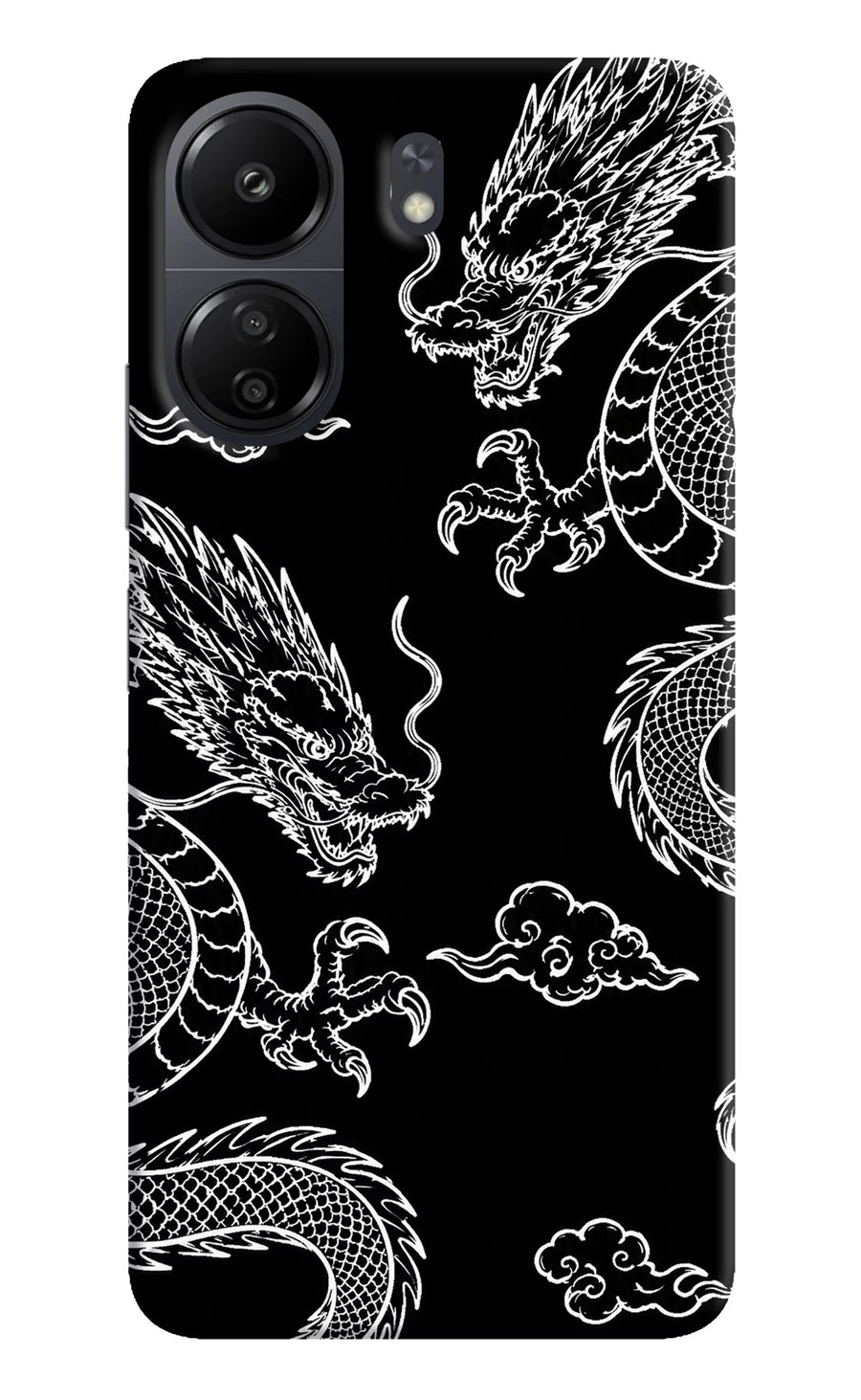 Twin Dragons Poco C65 Back Cover, Hard case