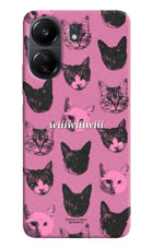 Pink Cats Poco C65 Hard Case Back Cover by Casekaro