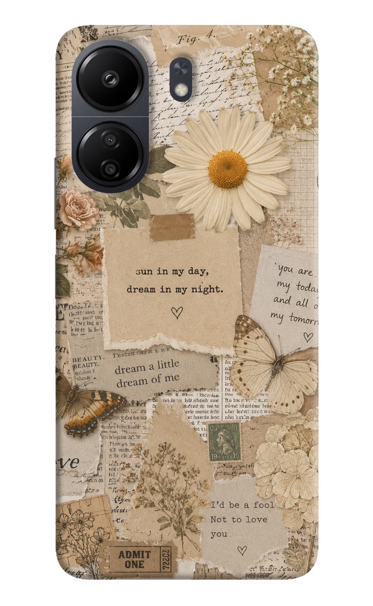 Vintage case Poco C65 Back Cover