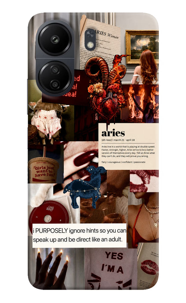 Zodiac Aries Poco C65 Hard Case Back Cover by Casekaro