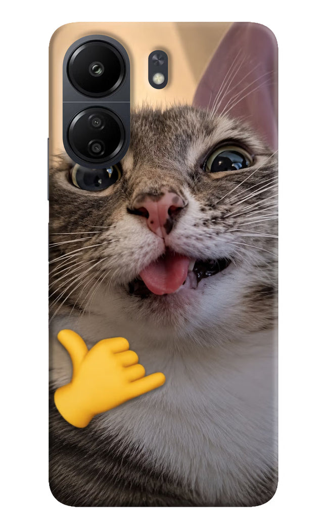 Silly Cat Call Poco C65 Hard Case Back Cover by Casekaro