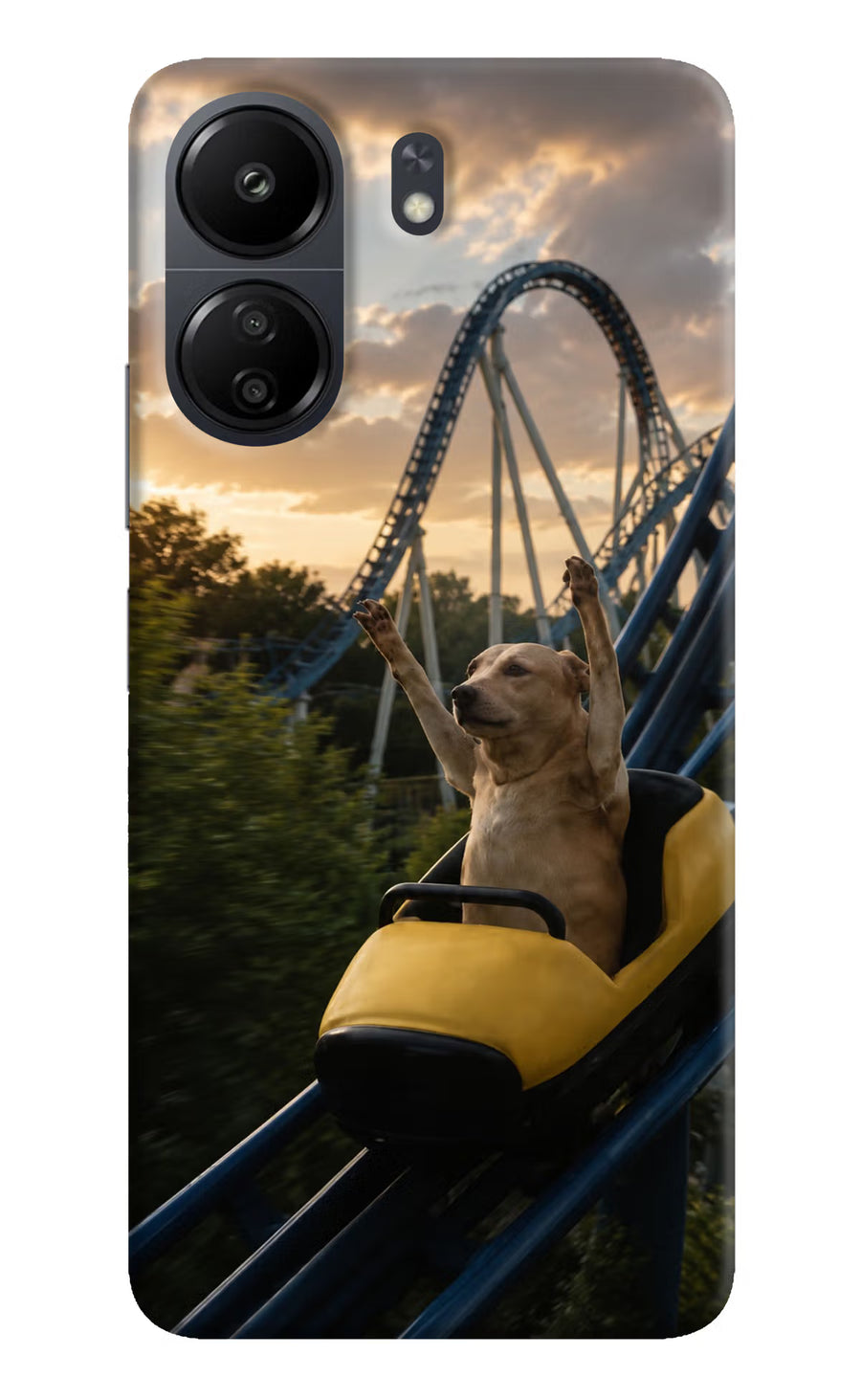 Rollercoaster Dog Poco C65 Back Cover, Hard case