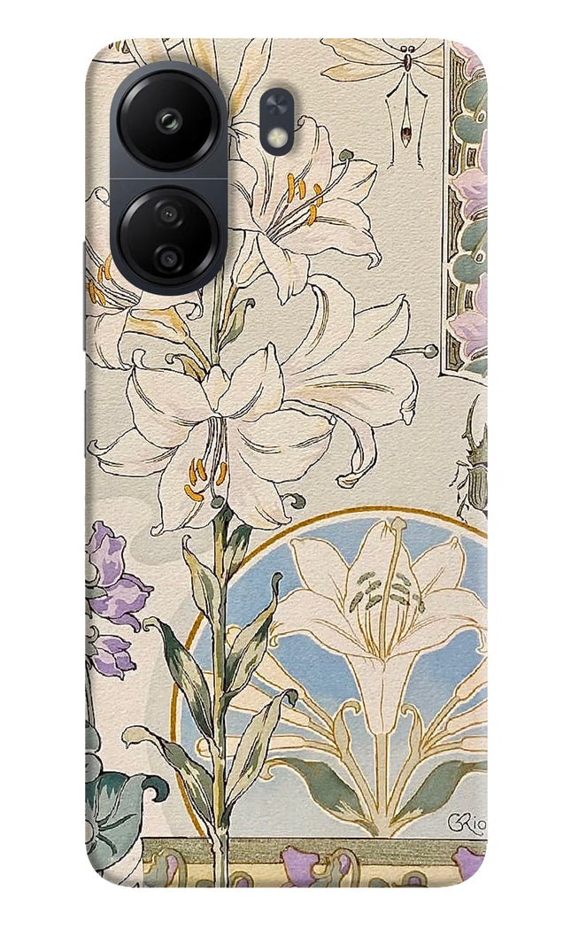 White Lily Poco C65 Hard Case Back Cover by Casekaro