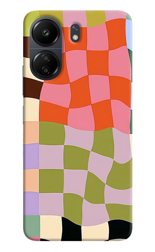 Wavy Grid Poco C65 Hard Case Back Cover by Casekaro
