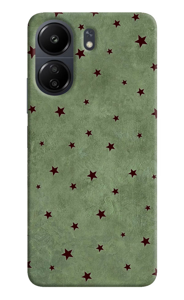 Green Stars Poco C65 Hard Case Back Cover by Casekaro