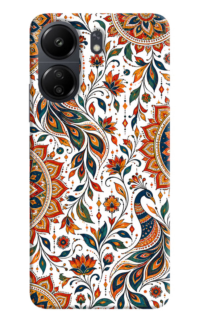White Mayura Poco C65 Hard Case Back Cover by Casekaro