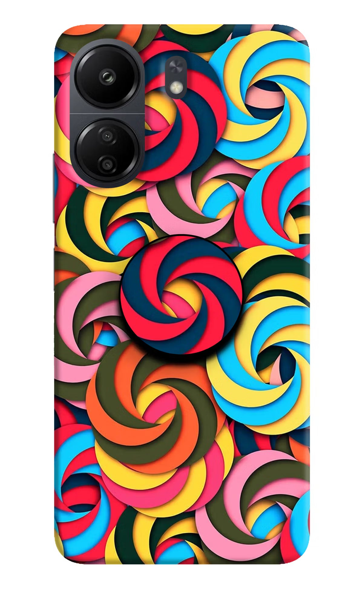 Spiral Pattern Poco C65 Pop Case by Casekaro