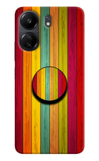 Multicolor Wooden Poco C65 Pop Case by Casekaro