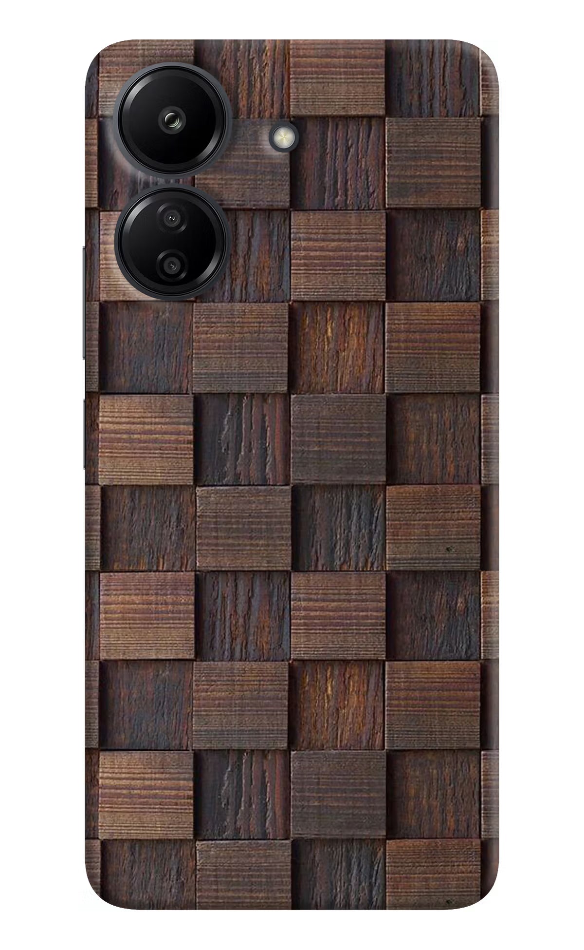 Wooden Cube Design Redmi 13C 4G Hard Case Back Cover by Casekaro