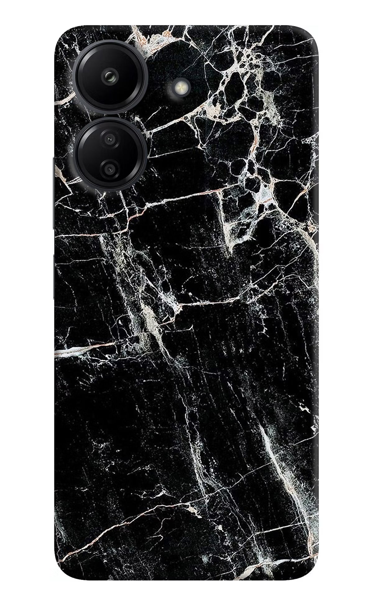Black Marble Texture Redmi 13C 4G Hard Case Back Cover by Casekaro