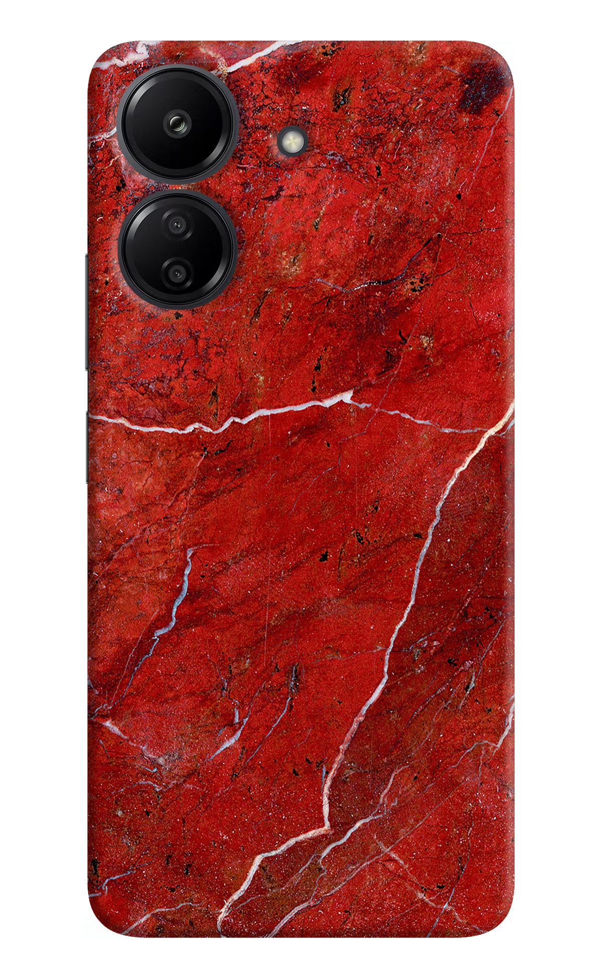 Red Marble Design Redmi 13C 4G Hard Case Back Cover by Casekaro