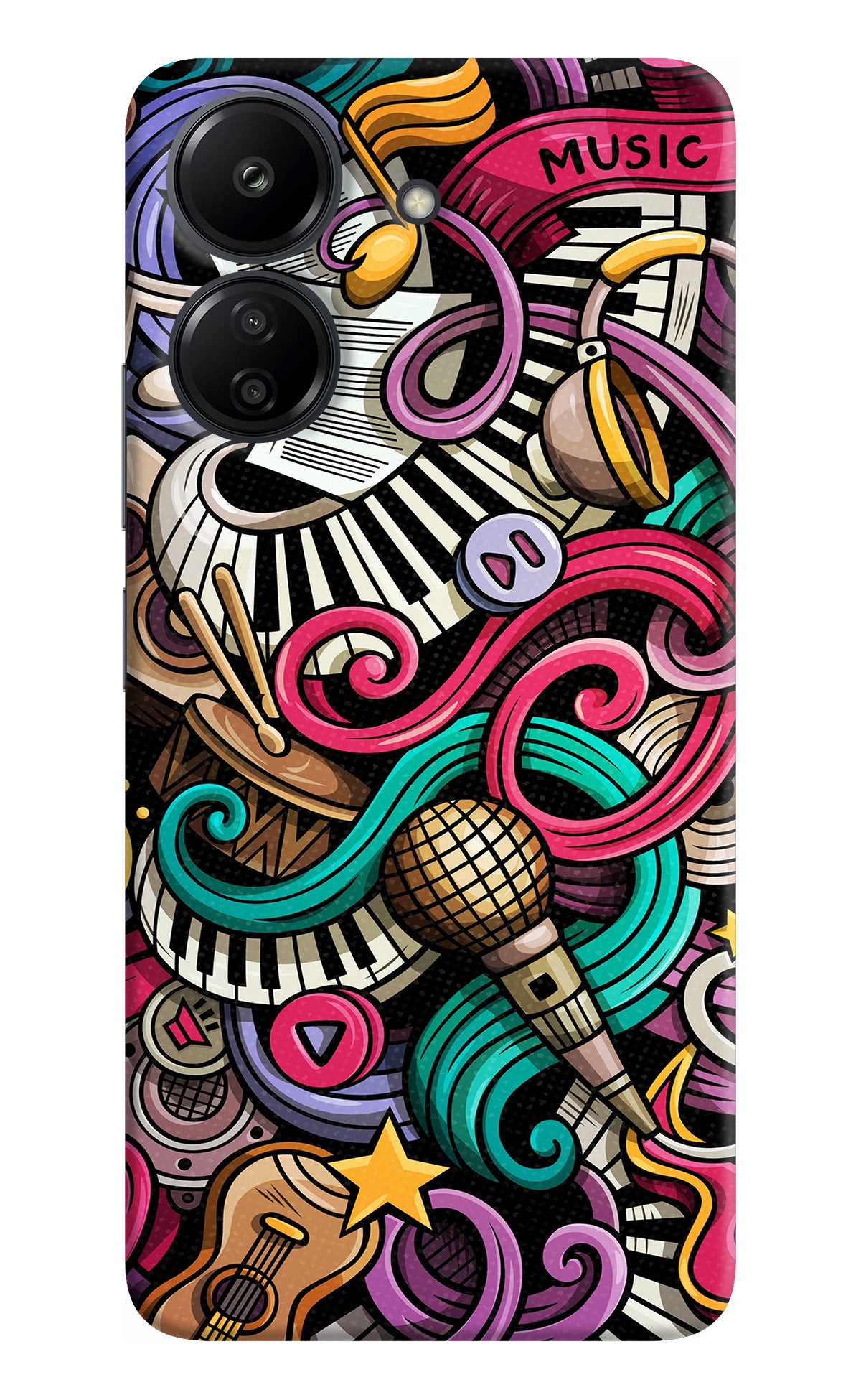 Music Abstract Redmi 13C 4G Back Cover