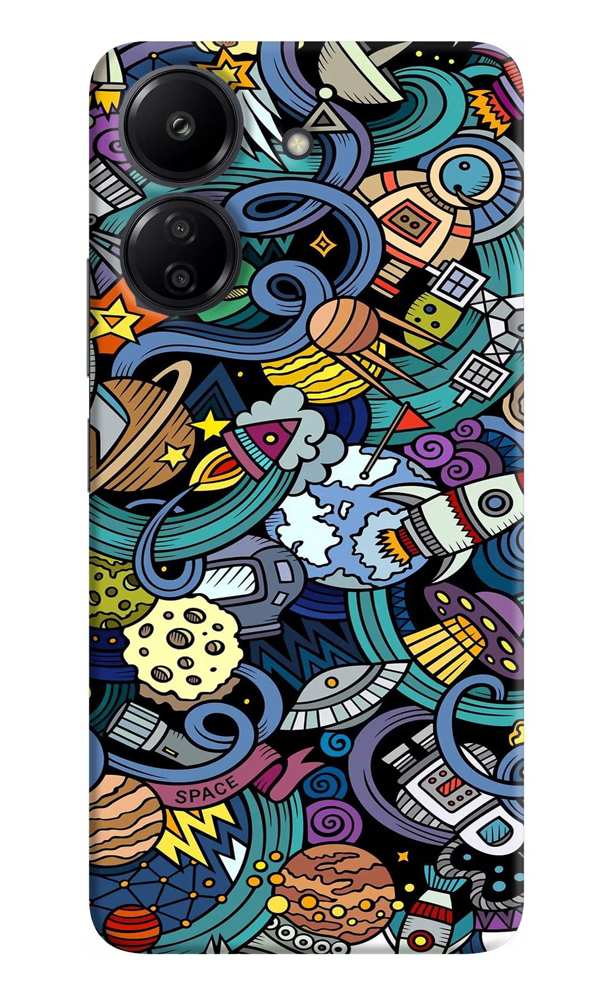 Space Abstract Redmi 13C 4G Hard Case Back Cover by Casekaro