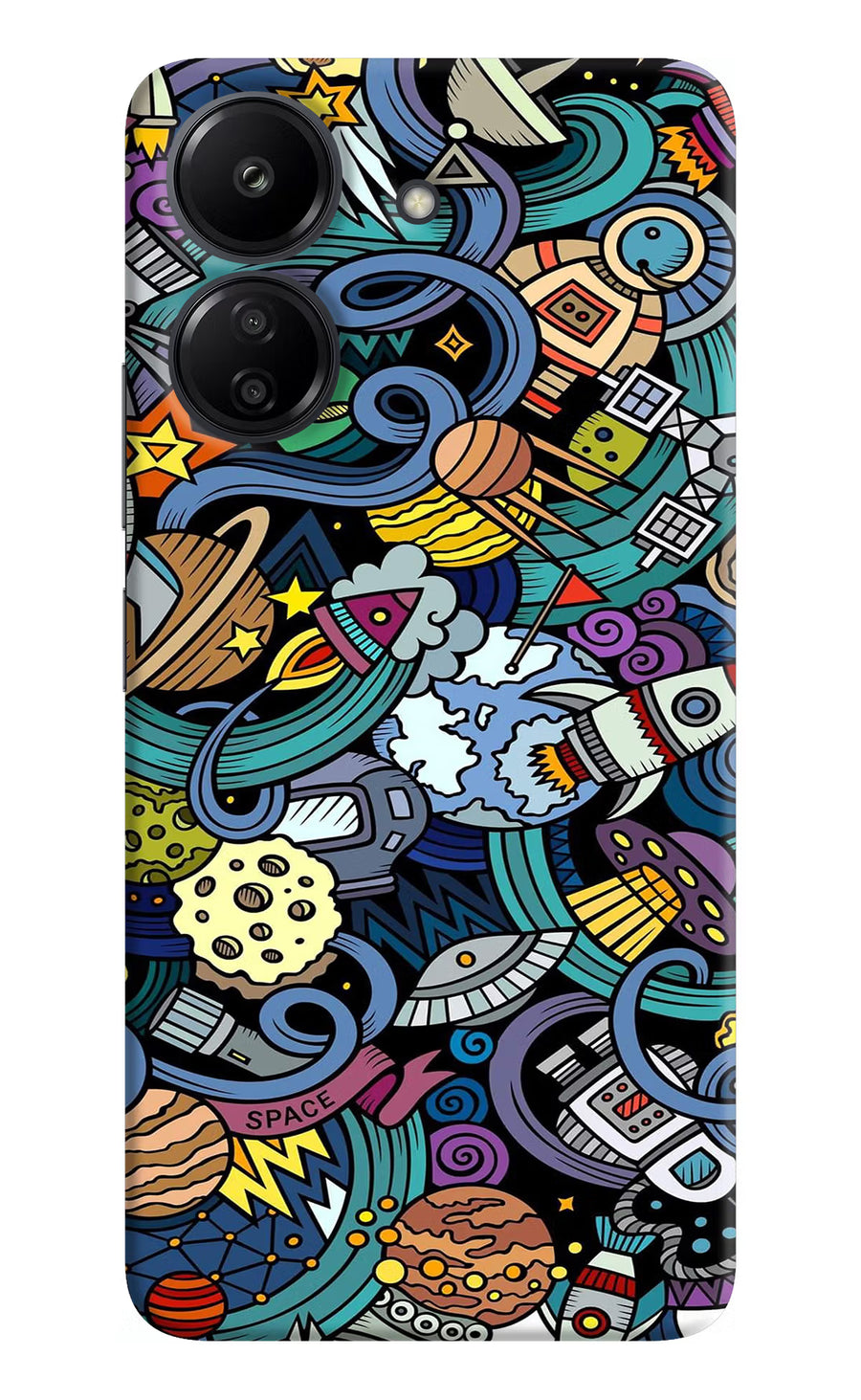 Space Abstract Redmi 13C 4G Back Cover, Hard case