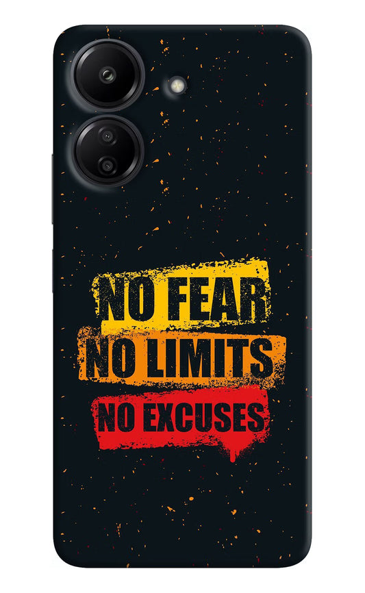 No Fear No Limits No Excuse Redmi 13C 4G Hard Case Back Cover by Casekaro