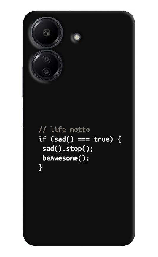 Life Motto Code Redmi 13C 4G Back Cover