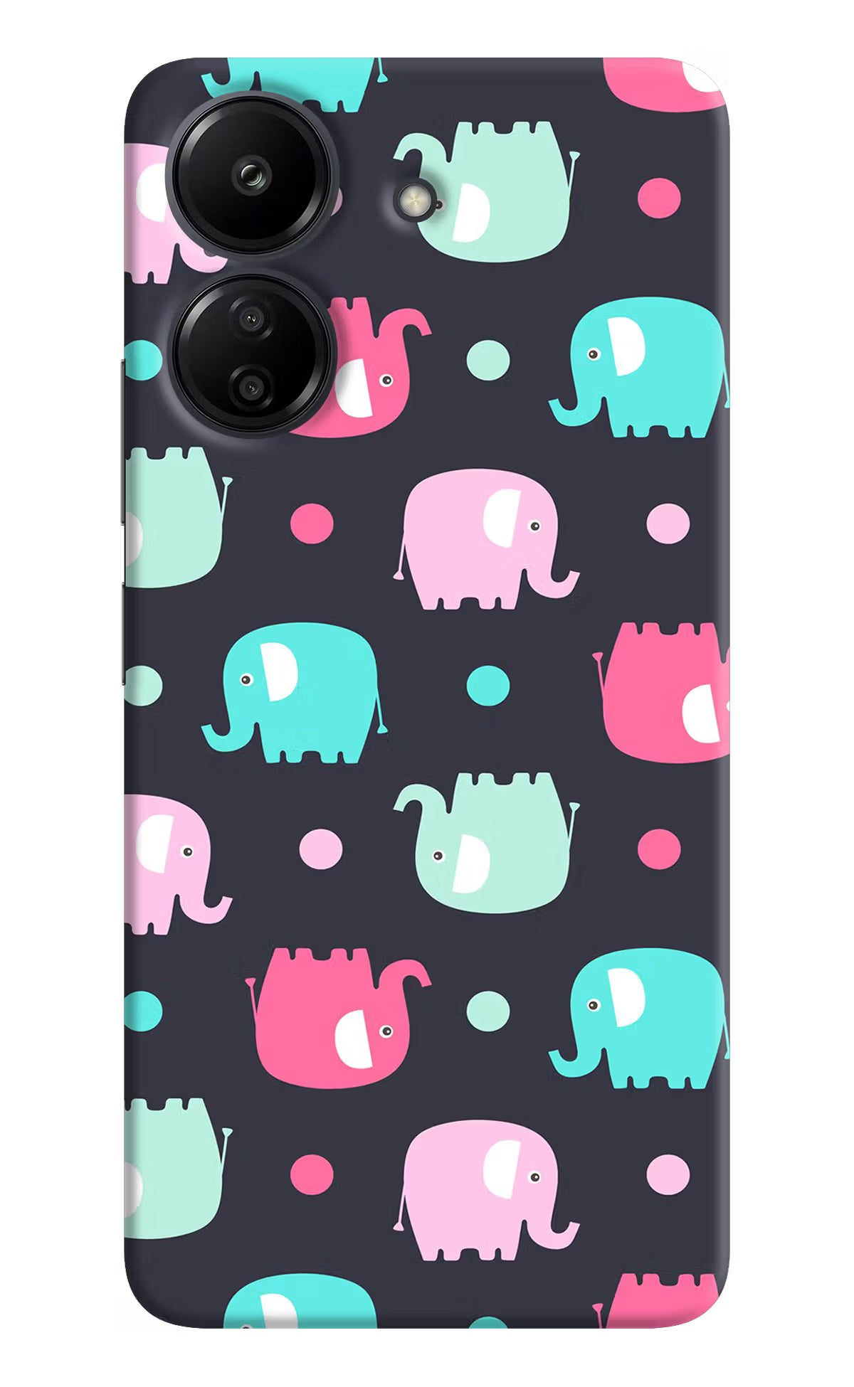 Elephants Redmi 13C 4G Hard Case Back Cover by Casekaro