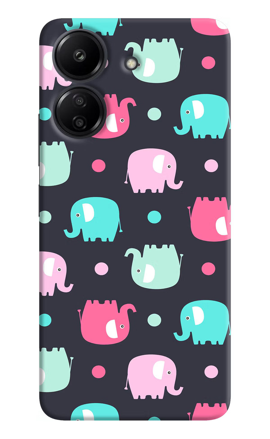 Elephants Redmi 13C 4G Back Cover, Hard case