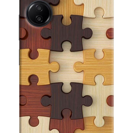 Wooden Puzzle Redmi 13C 4G Hard Case Back Cover by Casekaro
