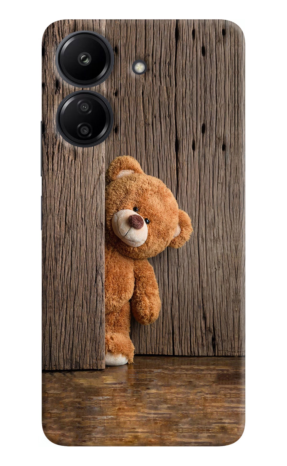 Teddy Wooden Redmi 13C 4G Hard Case Back Cover by Casekaro